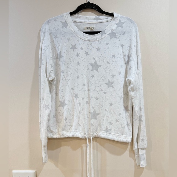 UGG Tops - 🔥UGG White Star Print Drawstring Sweatshirt Size S EUC🔥